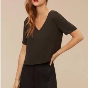 Aritzia Babaton Randy Blouse in olive green